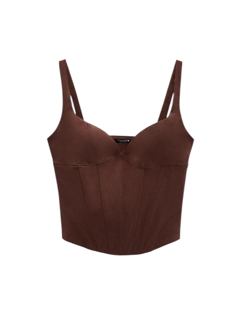 Brown Structured Bustier Tank Top - Women